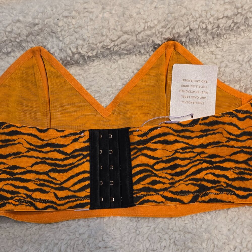 BNWT Savage X Fenty Curvy Lace Bandeau Bralette. Orange Ginger 3X - Picture 2 of 3